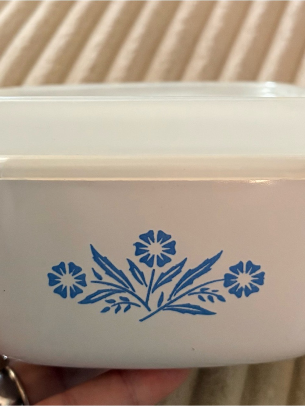 Vintage Corningware Cornflower Blue Ceramic Square Dishes and one lid